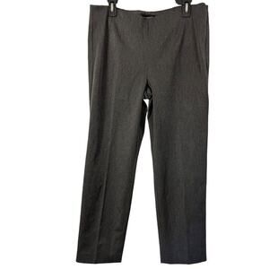 Talbots Petites Womens Gray Side Zip Stretch Tapered Leg Career Work Pants 14P